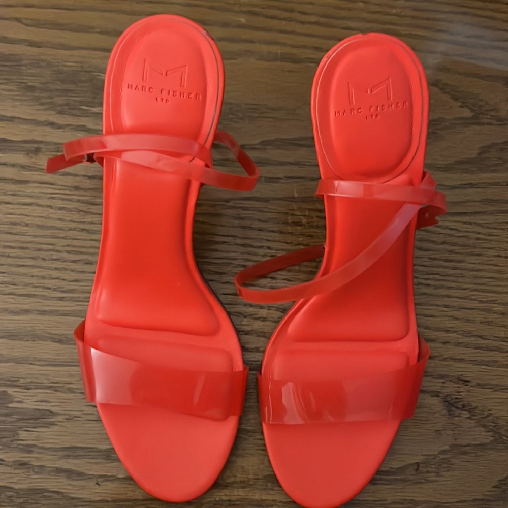 Marc Fisher Calisty Red Strappy Heeled Sandal - Picture 9 of 9